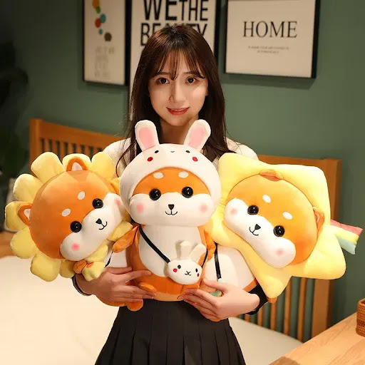 Title 12, Cute Shiba Inu Dog Doll Pillow transforms cuten...