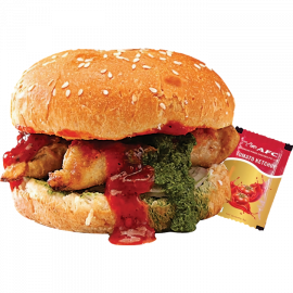 Chicken Achari Momos Burger