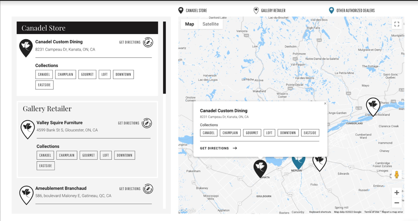 Canadel Dealer Locator