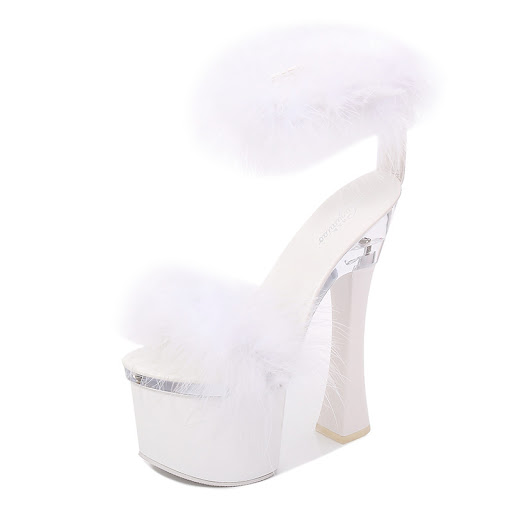Title 7, Transparent Super High Heel 17Cm Thick Heel Sum...