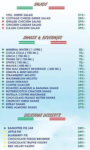 Pro Teen Salads menu 