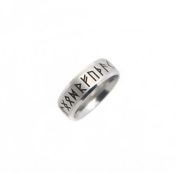 Roestvrijstalen Viking digitale ring voor heren. Robuuste sieraden met een Scandinavisch design. Sterk en perfect cadeau.