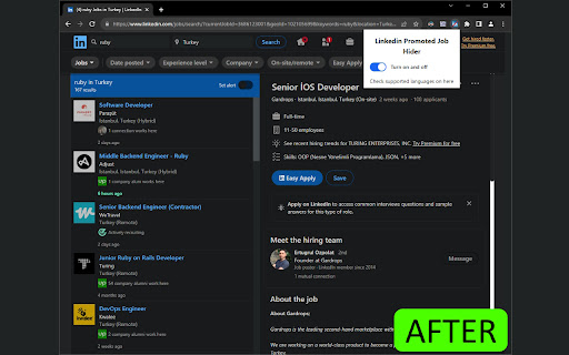 Linkedin Promoted Job Hider Extension