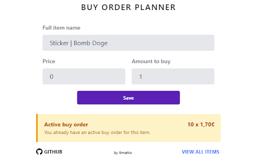 Buy Order Planner