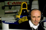 Williams team manager Frank Williams during the 1993 Portuguese Grand Prix at the Estoril circuit.