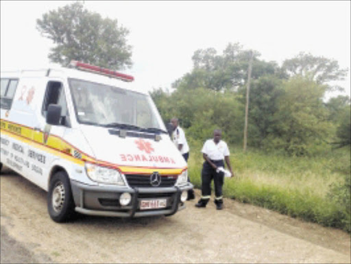 ANSWERING NATURE'S CALL: EMS officials from the Nkhensani Hospital go into the bush to relieve themselves. Pic: ALEX MATLALA. Circa February 2010. © Sowetan