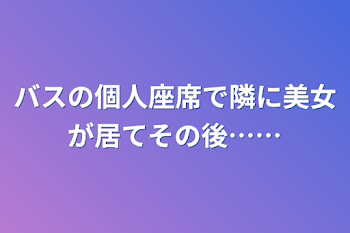 バスの個人座席で隣に美女が居てその後……