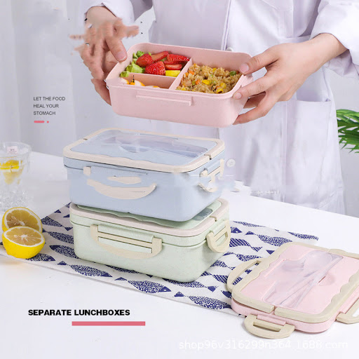 Title 3, Lunch Box With Spoon And Chopsticks Microwaveab...