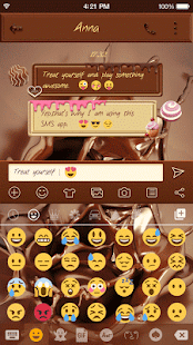 Chocolate Emoji Keyboard Theme - náhled