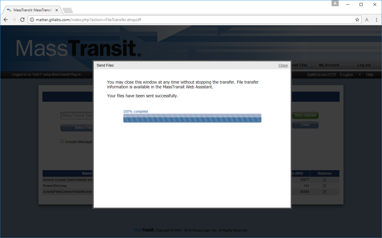 Acronis MassTransit Web Extension Preview image 5