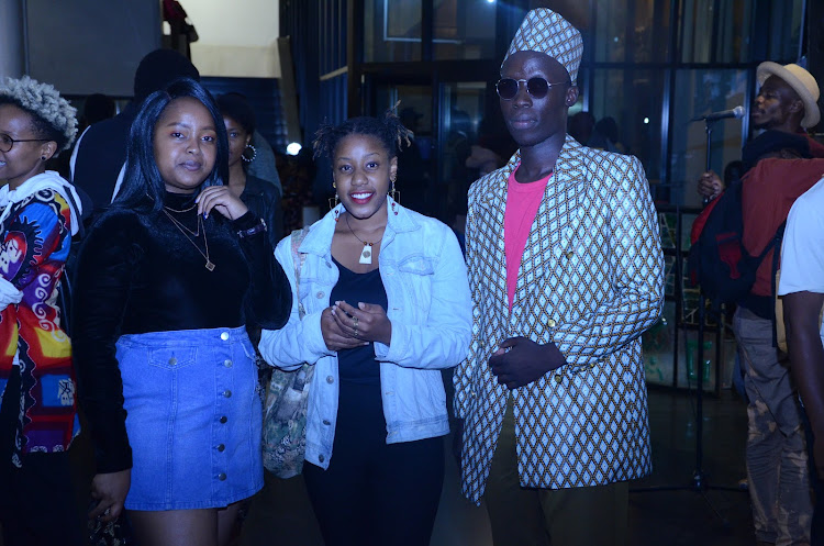 Artist Anastacia Wagombe, Lucy Njeri and fashion designer Denno Adwar