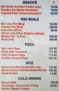 Sukh Sagar, Chowpatty menu 1