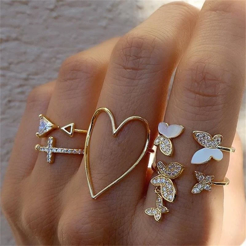 Title 7, Damesring met ingelegde strass Bare Retro Goud ...
