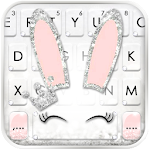 Cover Image of Descargar Silver Glitter Bunny Smile Keyboard Theme 1.0 APK