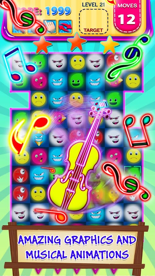 Android application Pop Emoji Music - Match Three screenshort