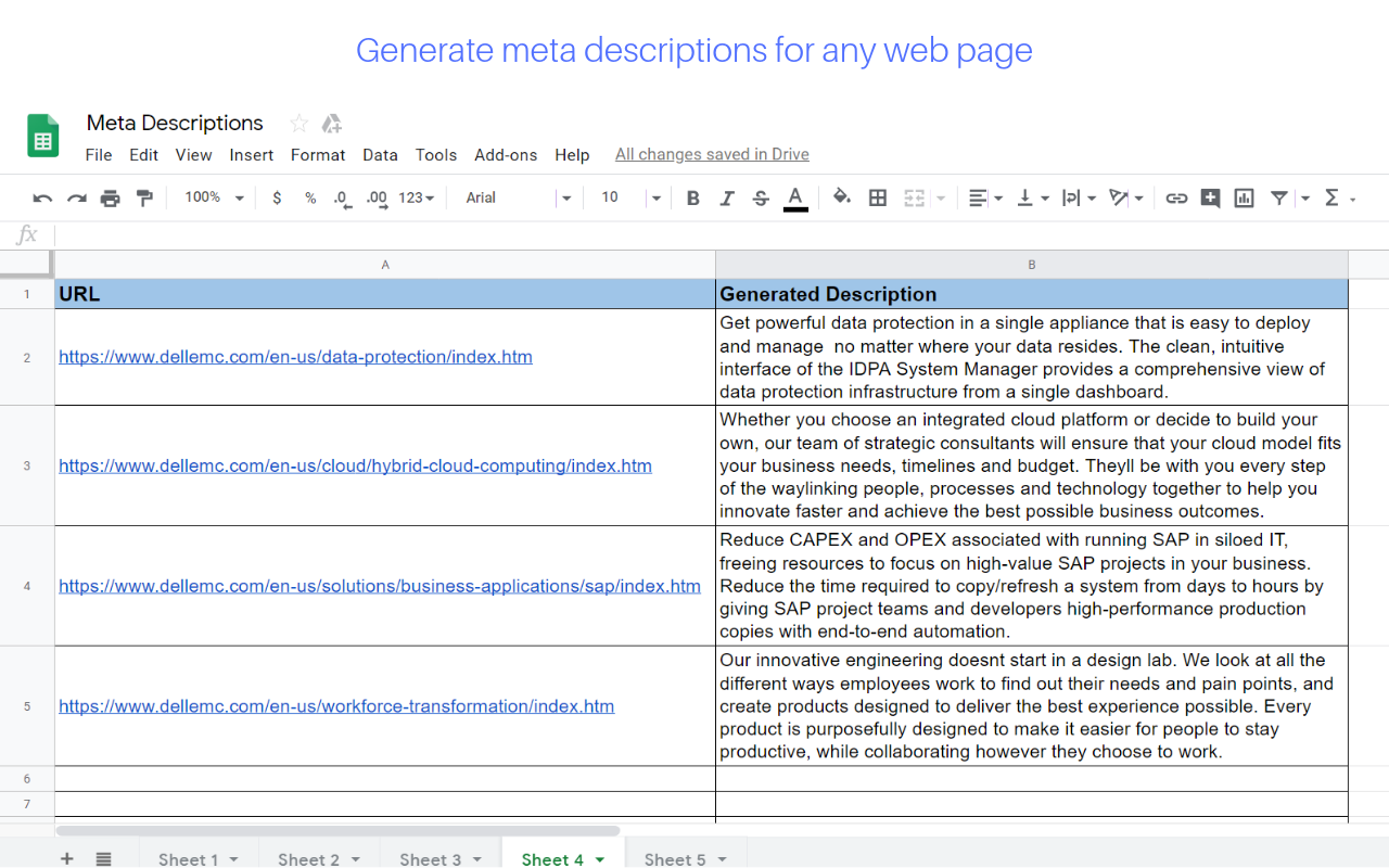 Meta Writer - Google Marketplace