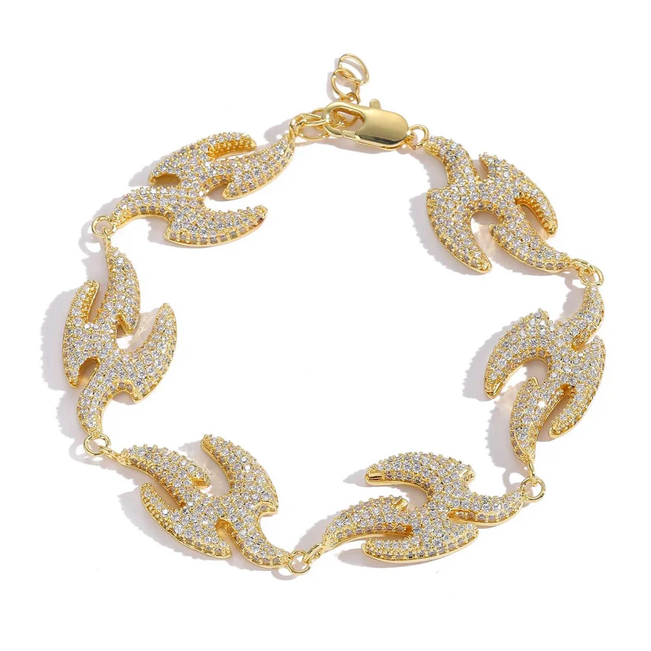 Bracelet Hirondelle Volante Hip Hop, Micro Diamants Géométriques Irréguliers, Accessoire Oreille, Bijou Tendance Urbaine.
