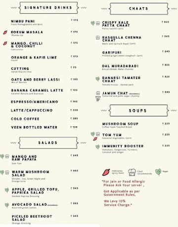 Street Storyss menu 