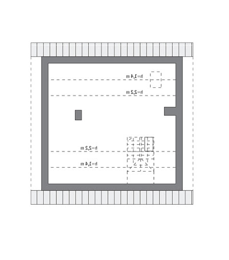 Samotna gwiazda - wariant III - M217c - Rzut poddasza do indywidualnej adaptacji (46,8 m2 powierzchni użytkowej)