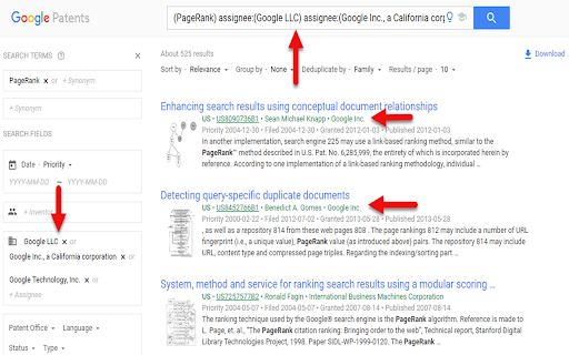 Google's Patents Search