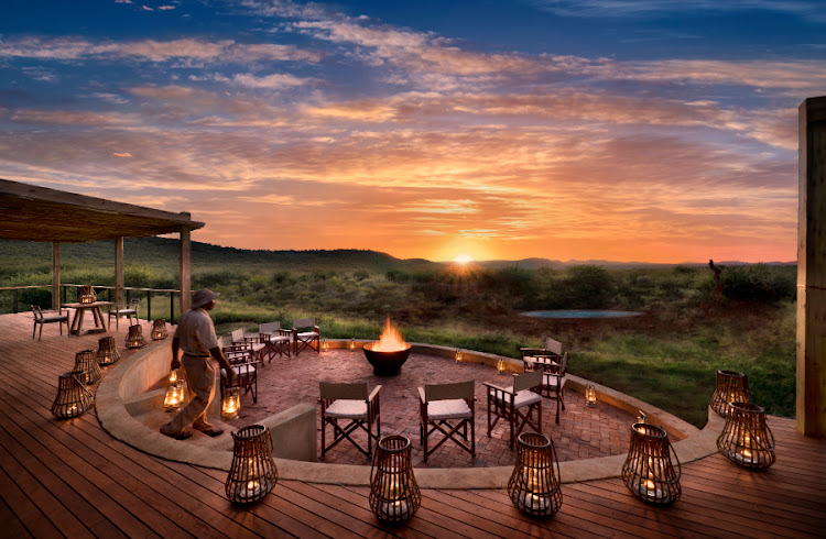 The viewing deck which overlooks the water hole.