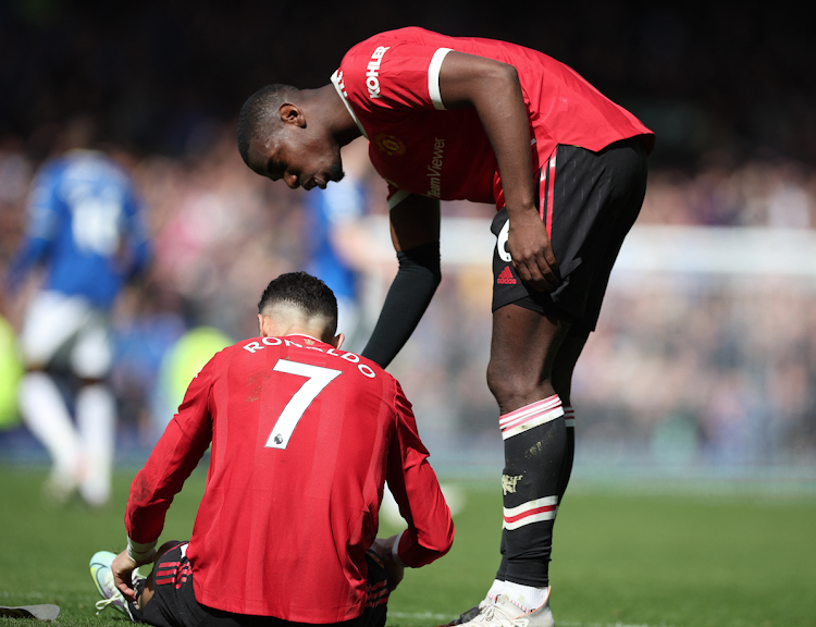 Manchester United's Cristiano Ronaldo looks dejected with Paul Pogba after the match