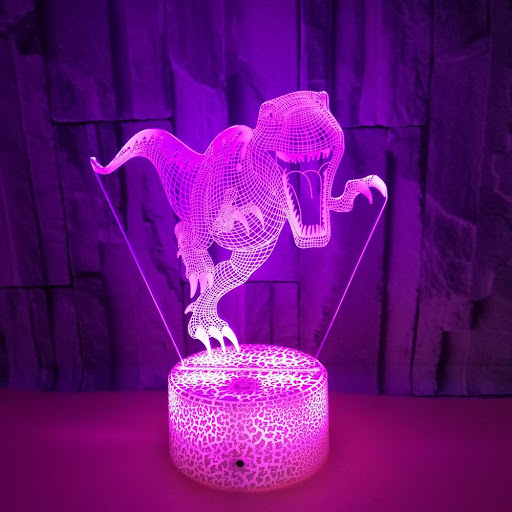 Title 5, Stereo Vision Dinosaur Colorful Touch 3D Night ...