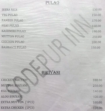 Sodepur Inn menu 