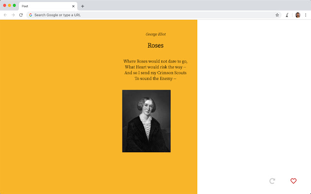 Poet - New Tab Daily Poem Reads chrome extension