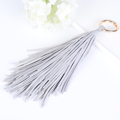Title 6, Creative Leather Tassel Ring Car Keychain Penda...