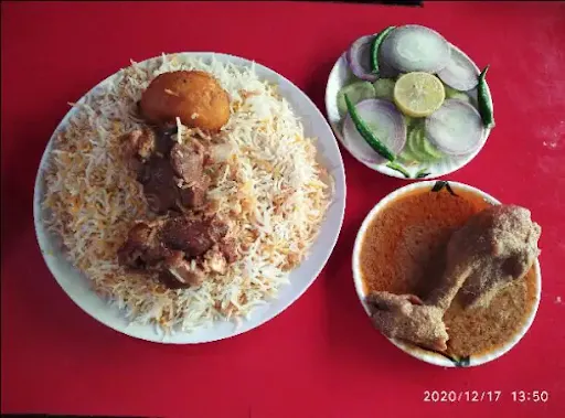 Special Mutton Biryani With Chicken Chaap And Salad