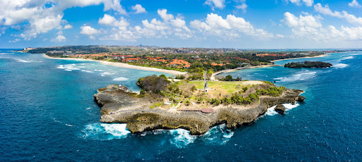 Aerial view of Nusa Dua beach in Bali, Indonesia