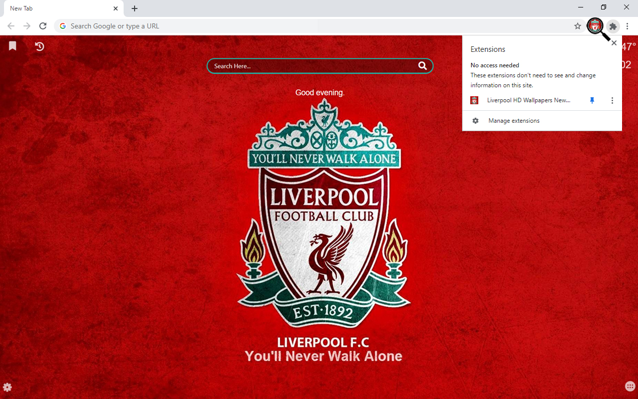 Liverpool HD Wallpapers New Tab Preview image 1