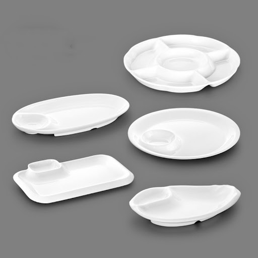 Title 4, White Tableware Melamine Bar KTV Sub-pack Plate...