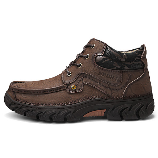 Title 2, Large Size High-top Leather Boots Increase Mart...
