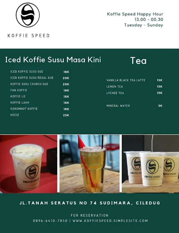 Koffie Speed menu 