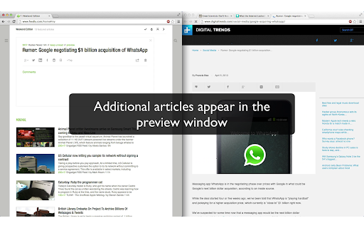 Feedly Preview Window