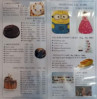 Frostalicious Cake menu 1