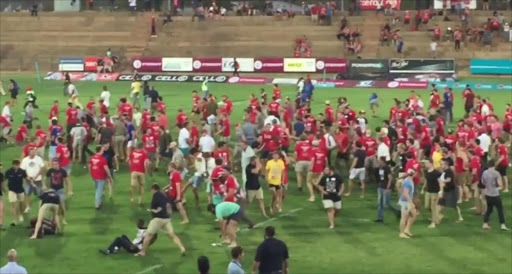 The chaotic scenes that ensued after a Varsity Cup rugby match was disrupted by protesters on the University of the Free State (UFS) campus was among the topics trending on social media in South Africa on Tuesday. Picture; Supplied