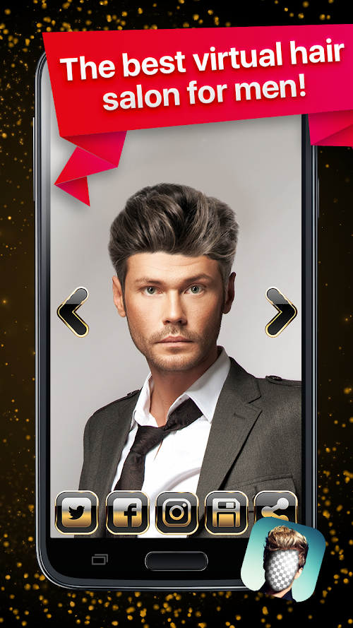 Android application HairStyle for Men Photo Editor screenshort