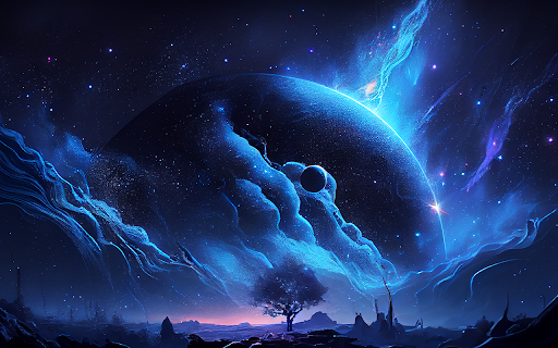 night sky glows with galaxy mystical silhouette Preview 1