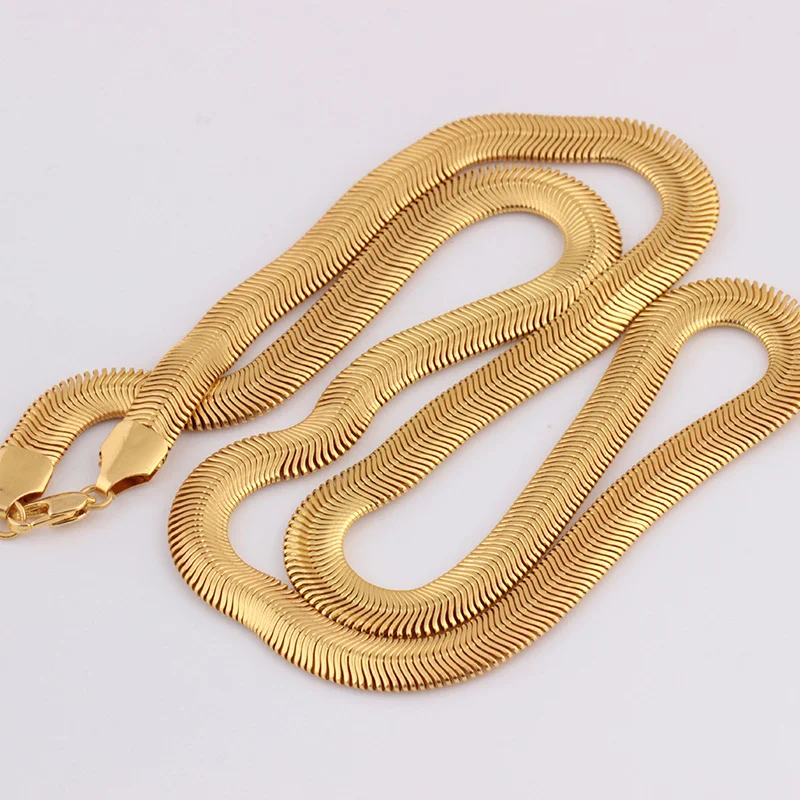 18K Gold Snake Bone Copper Chain