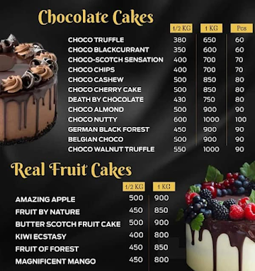 Cake Bell menu 