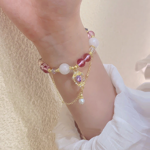 Title 6, New Chinese Style Purple Crystal String Beads B...