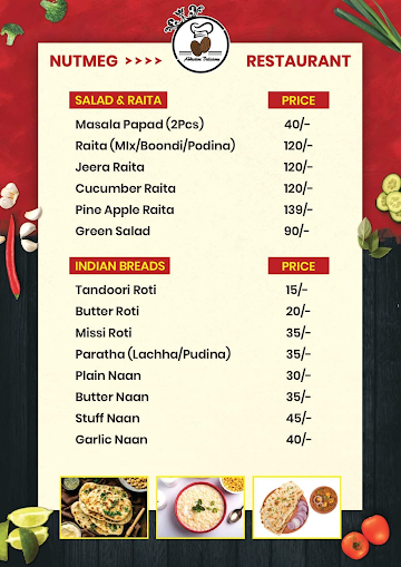 Nutmeg Restaurant menu 