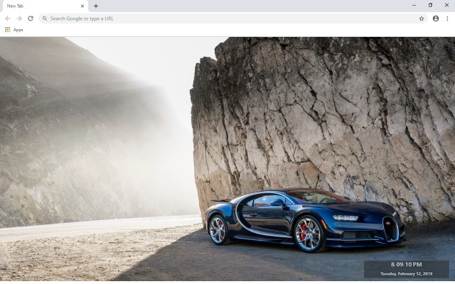 Bugatti Chiron New Tab Theme