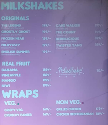 Milkshake And Co. menu 