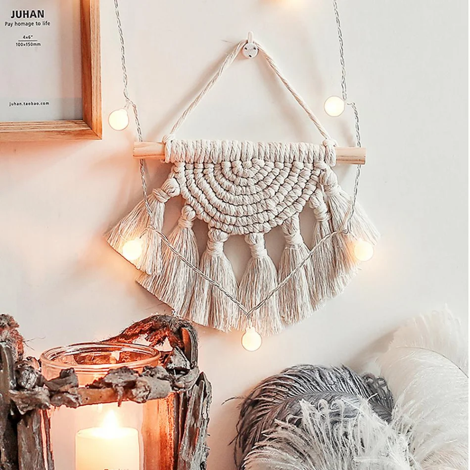 Handgeweven wandtapijt decoratie Versier je huis met kunst en warmte Voegt unieke textuur en elegantie toe aan elke kamer Eenvoudige installatie en onderhoud