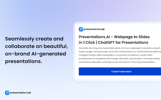 Presentations.AI – Webpage to Slides in 1 Click | ChatGPT for Presentations