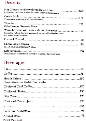 Illusion bar - Velvet Clarks Exotica menu 